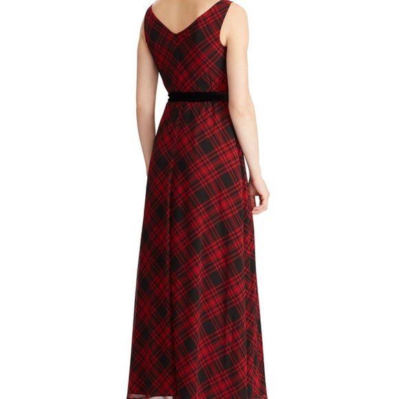 Ralph Lauren RALPH LAUREN Womens Red Belted Plaid - Picture 2 of 2